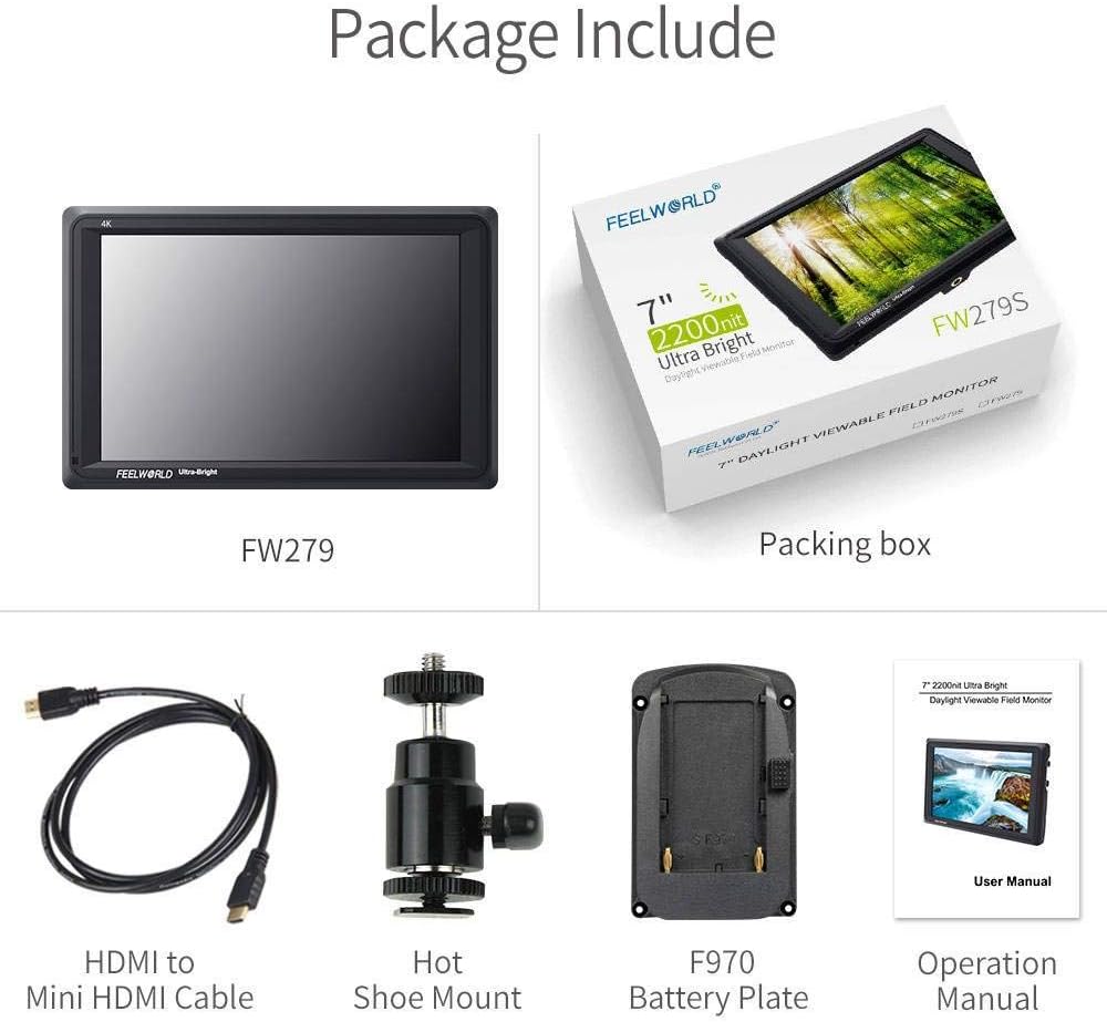 7 Inch 2200nit DSLR Camera Field Monitor Full HD 4K HDMI F681