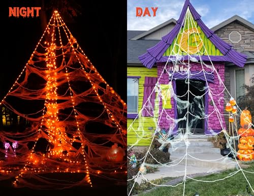 250 LED Purple Spider Web Lights with 8 Modes T494937