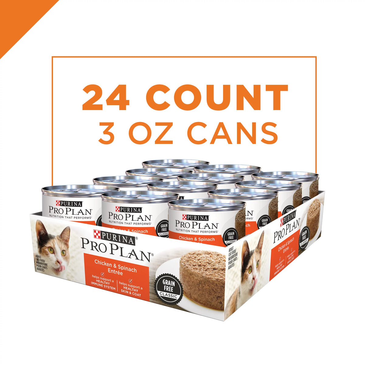 Chicken & Spinach Entree Canned Wet Cat Food, 3 oz. Can G352890