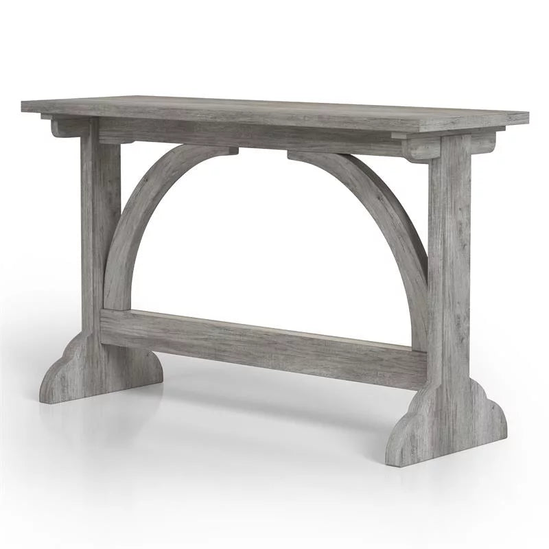 Rectangle Farmhouse Wood Console Table in Vintage Gray Oak Y9549
