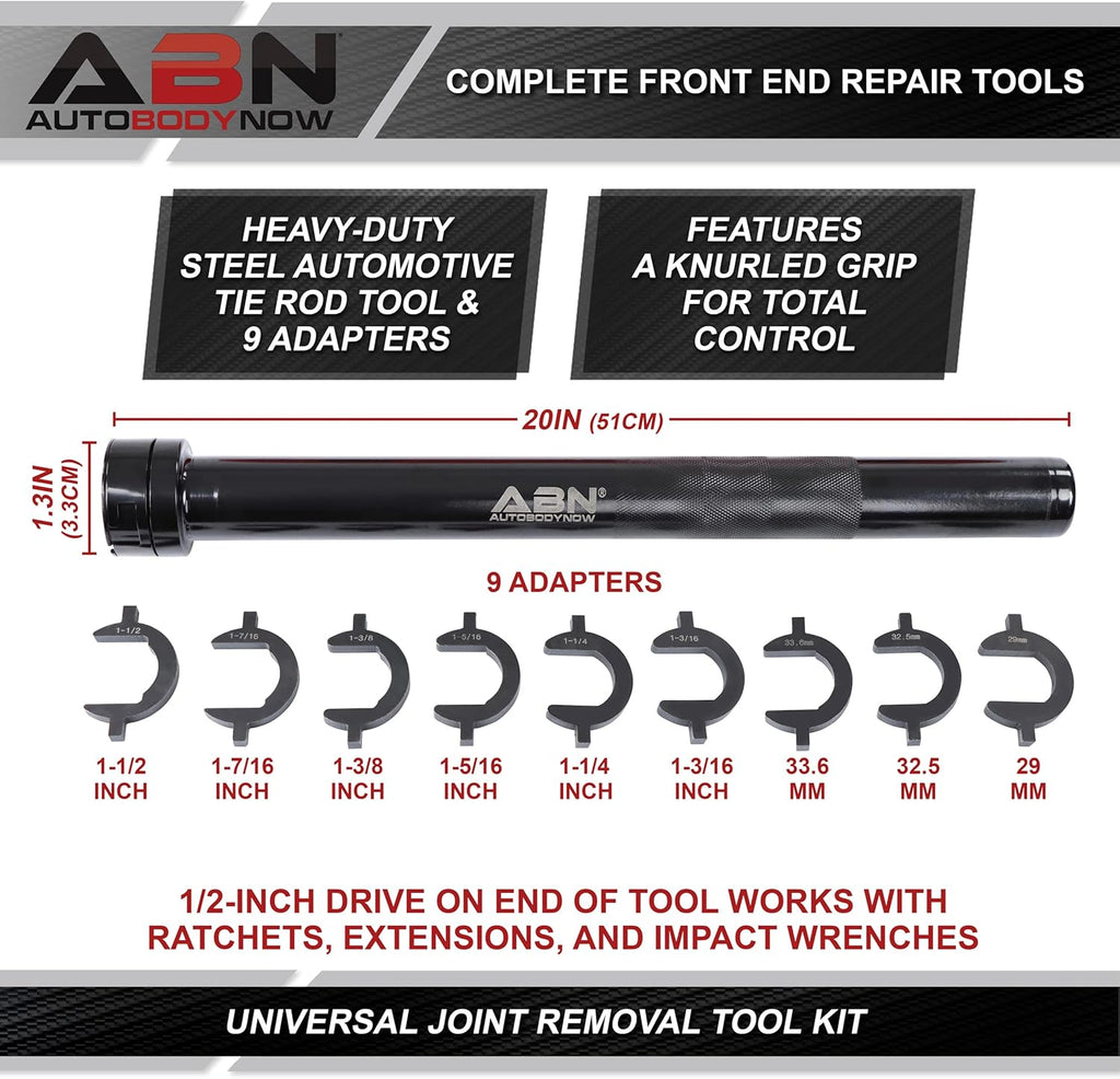 Inner Tie Rod Removal Tool Set with 9 Crowfoot Adapters J39712