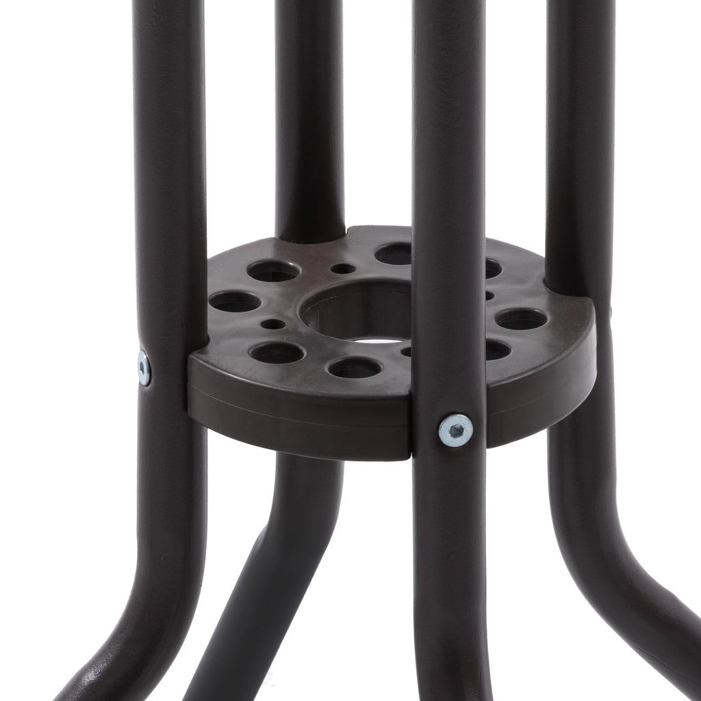 Metal Patio Bistro Table and Folding Chairs Set of 3 Brown P487