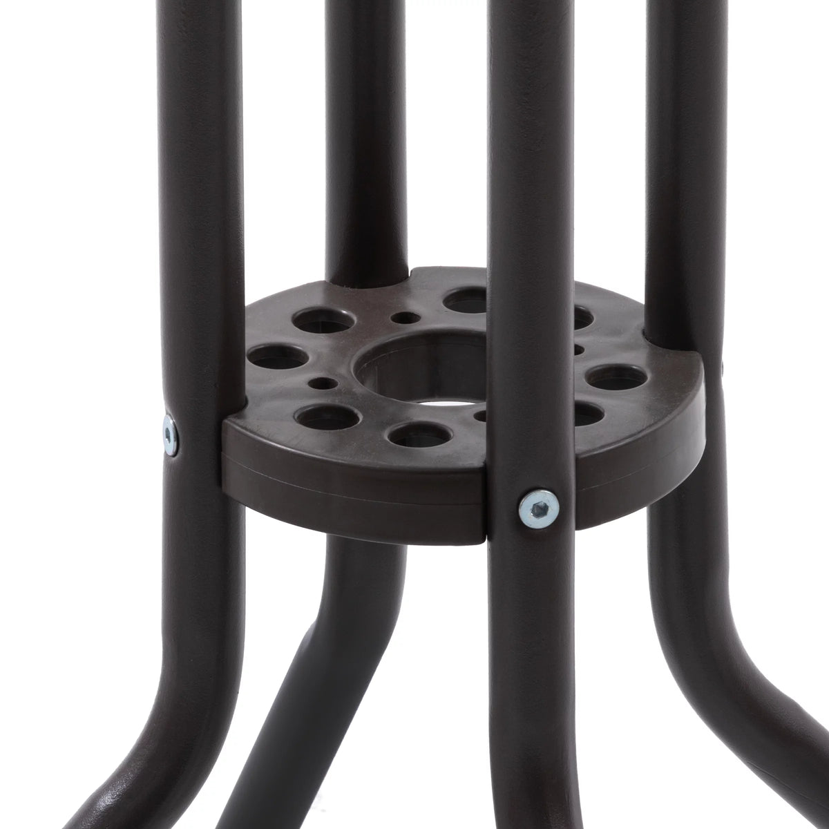 Metal Patio Bistro Table and Folding Chairs Set of 3 Brown P487