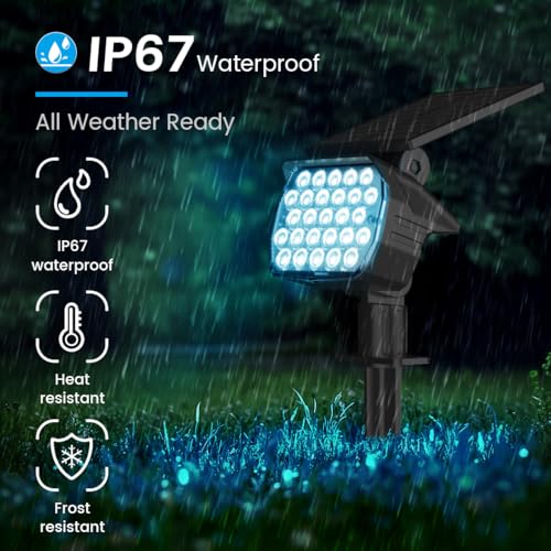 IP67 Waterproof Solar Landscape Spot Lights 8 Pack Cool White 27 LED C6400