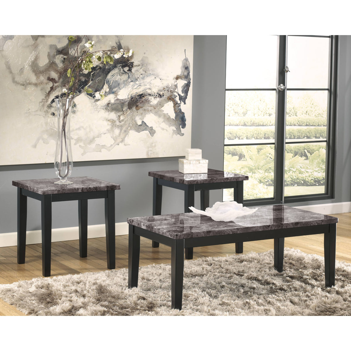 3-Piece Occasional Table Set Black W665
