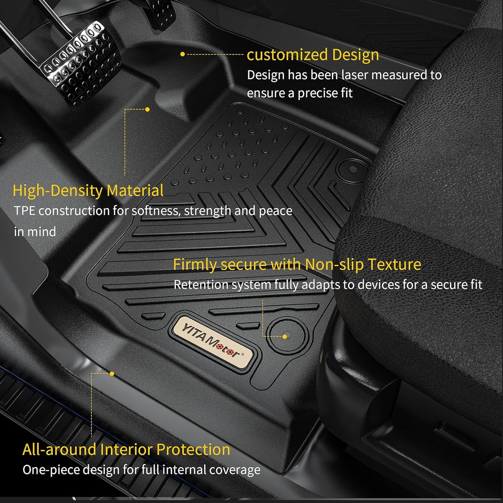 Custom Fit All-Weather Floor Mats 1st & 2nd Row Black D99750