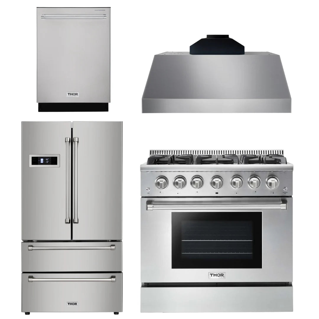 36 Gas Range, Range Hood, Refrigerator, Dishwasher B628763