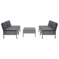 5 Piece Gray Poly Rattan Patio Sofa Set with Coffee Table K785
