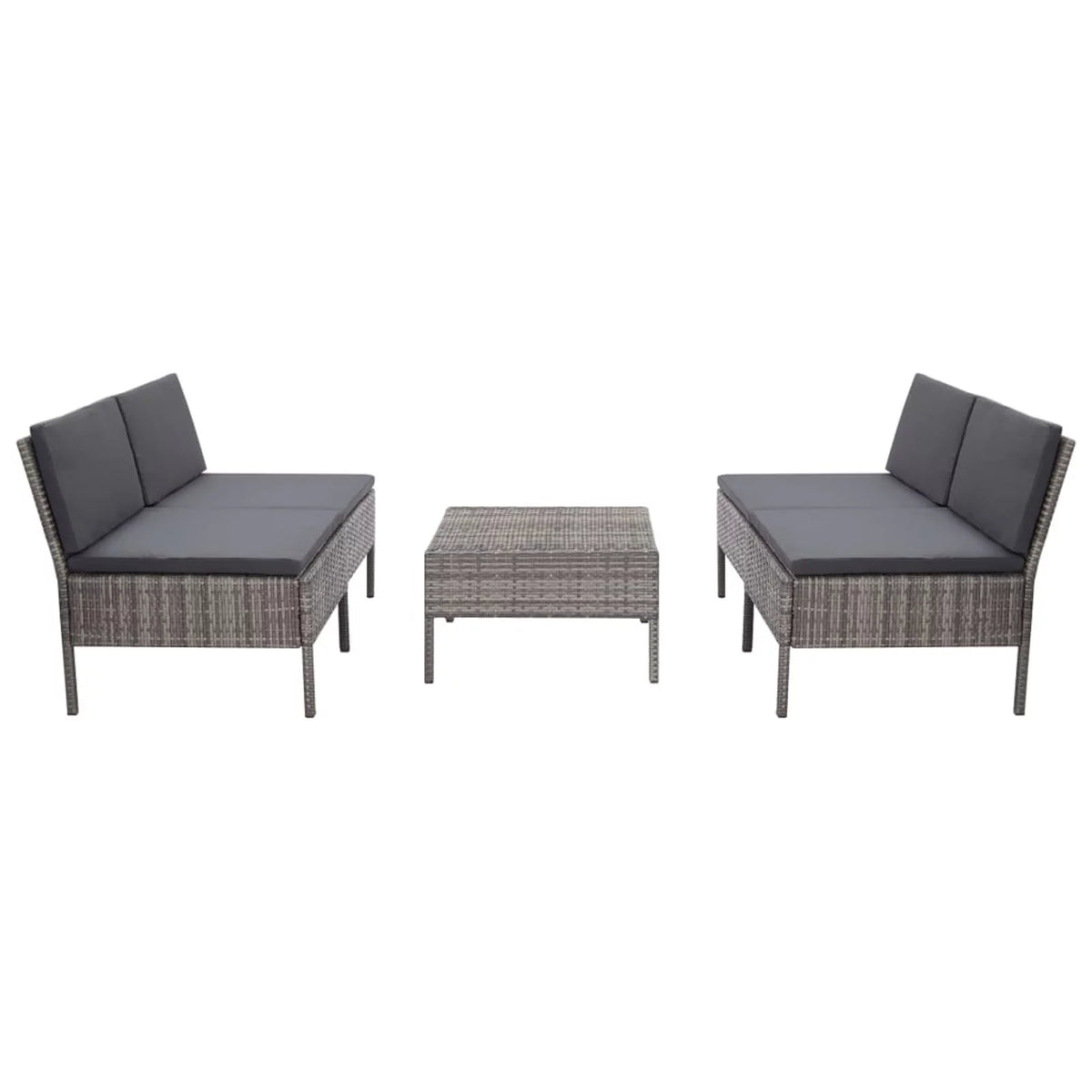 5 Piece Gray Poly Rattan Patio Sofa Set with Coffee Table K785