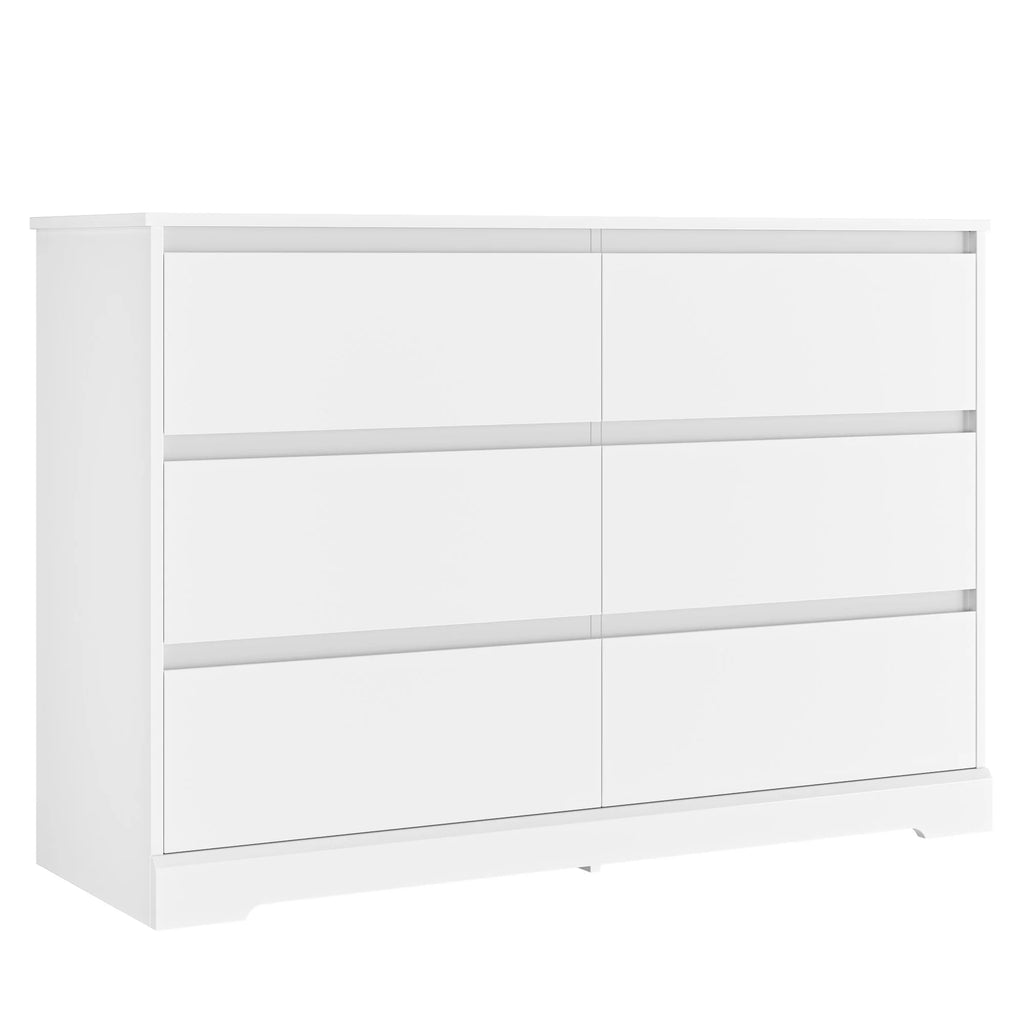 White 6 Drawer Wood Dresser M129495
