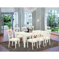 9 Pc Dining Set with Kitchen Table and 8 Faux Leather Seat Chairs Q61128