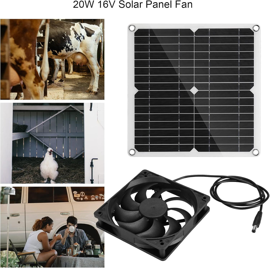 20W 16V USB Solar Powered Exhaust Fan Waterproof O22395