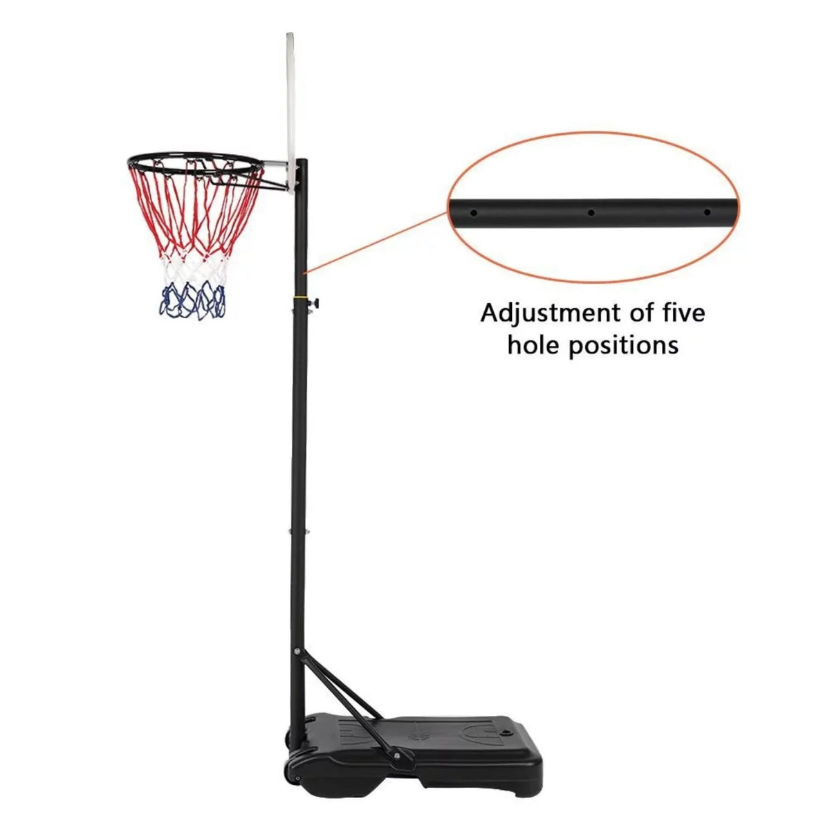 28 in. Portable Height Adjustable Basketball Hoop System O20544