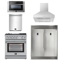 30 Gas Range, 30 Range Hood, 60 Refrigerator, Dishwasher, Microwave Drawer I9962
