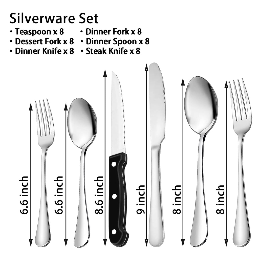 48-Pieces Stainless Steel Silverware Set H303