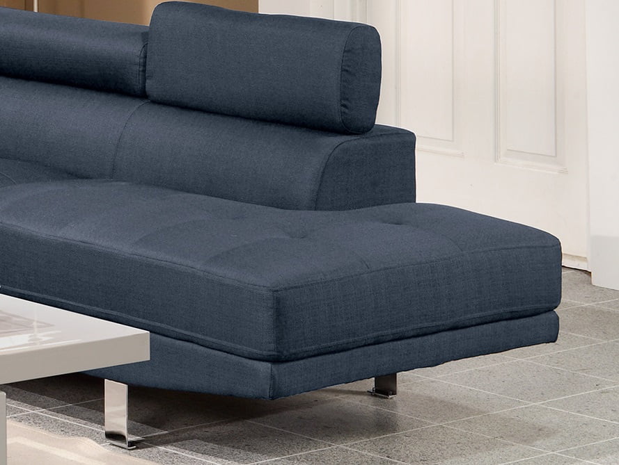 Dark Blue Polyfiber Sectional Sofa F930