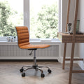 Brown Ribbed Swivel Task Office Chair P741