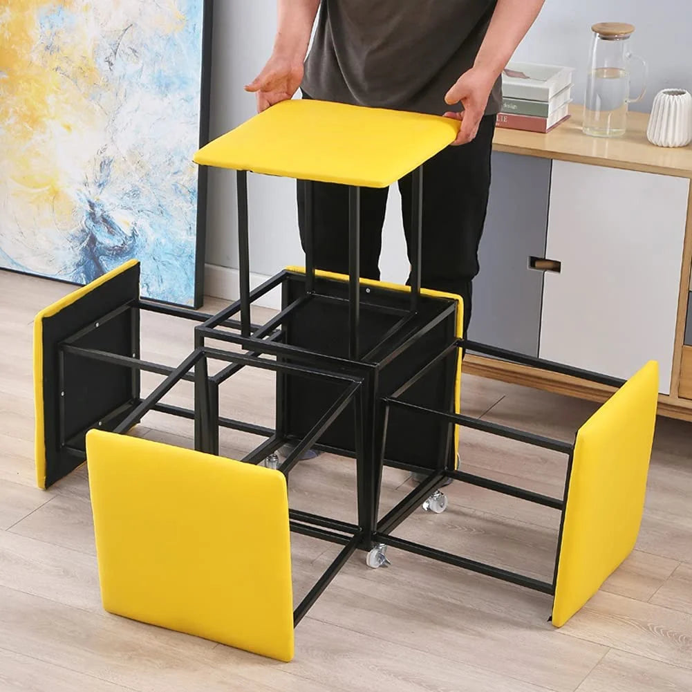 PU Leather Swivel Casters Stackable Ottoman Stool K355976