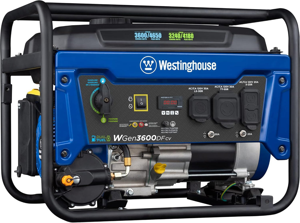 Portable Gas Powered Generator 3600 Rated 4650 Peak Watts L6415
