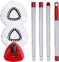 Spin Mop Head Base Handle Replacement with 2 Microfiber Refills and Triangle Mop Head Cover Y865897
