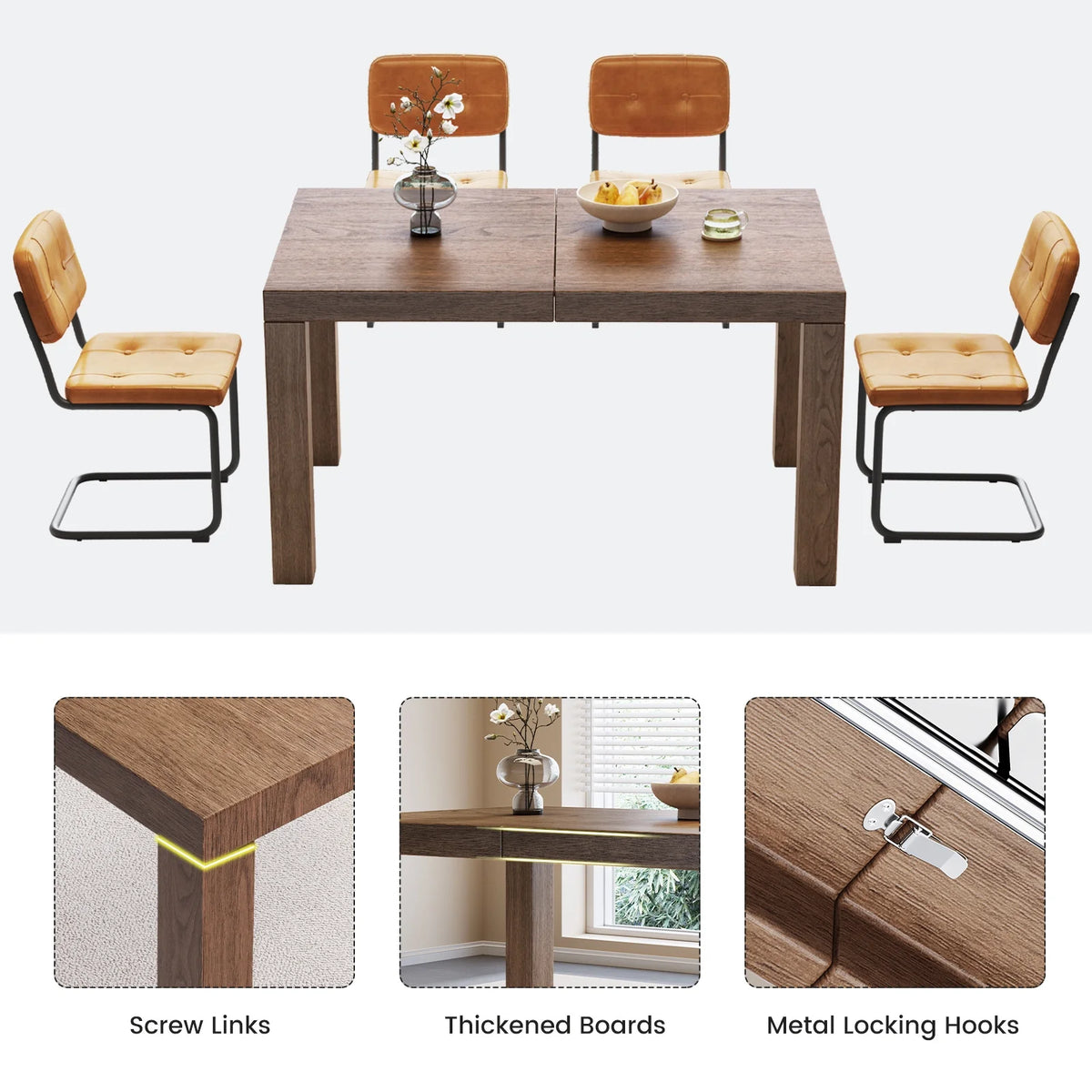 Extendable Dining Table Set with 4 Chairs Q6088