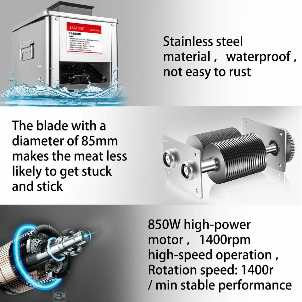 Commercial 2.5mm Electric Meat Cutter Stainless Steel L168