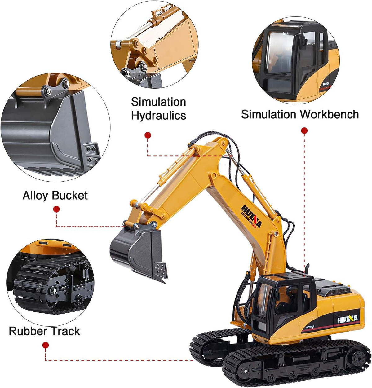 Remote Control Excavator Toy 1/14 Scale 15 Channel RC Excavator D7400