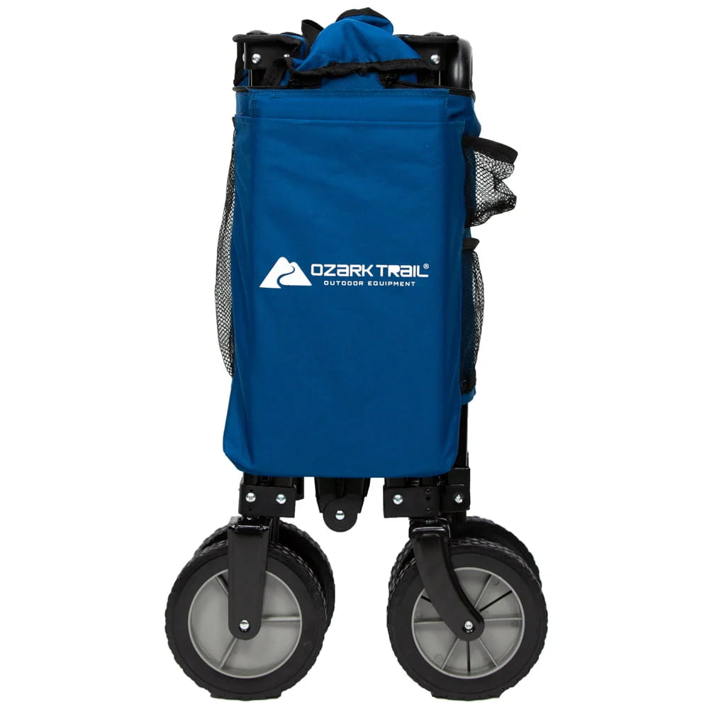 Quad Fold Camping Wagon with Telescoping Handle, Blue O630979