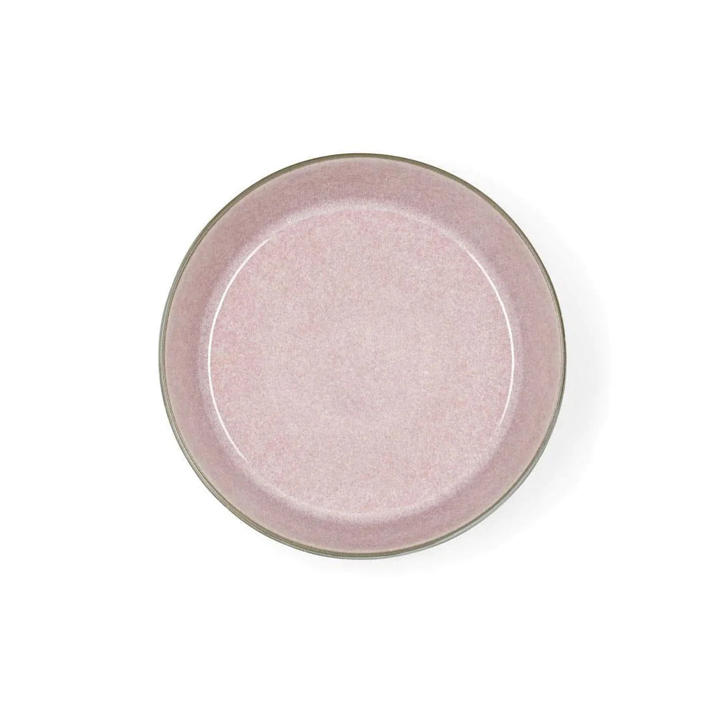 Stoneware Bowl Plate 18 cm Grey Light Pink L4279