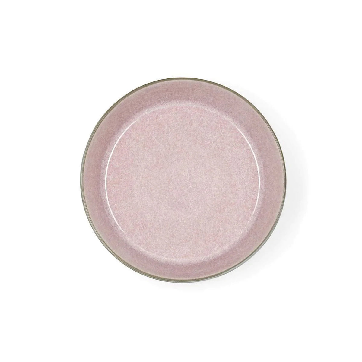Stoneware Bowl Plate 18 cm Grey Light Pink L4279