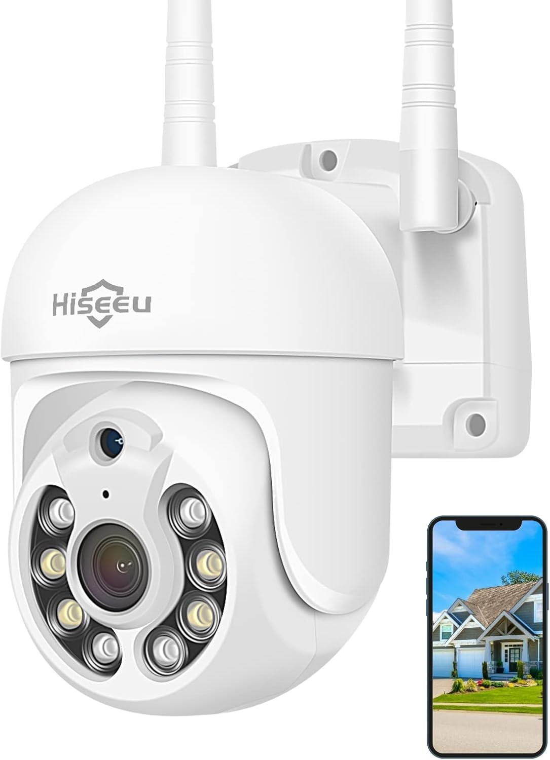 3MP Outdoor WiFi Pan/Tilt Security Camera with Floodlights Y526336