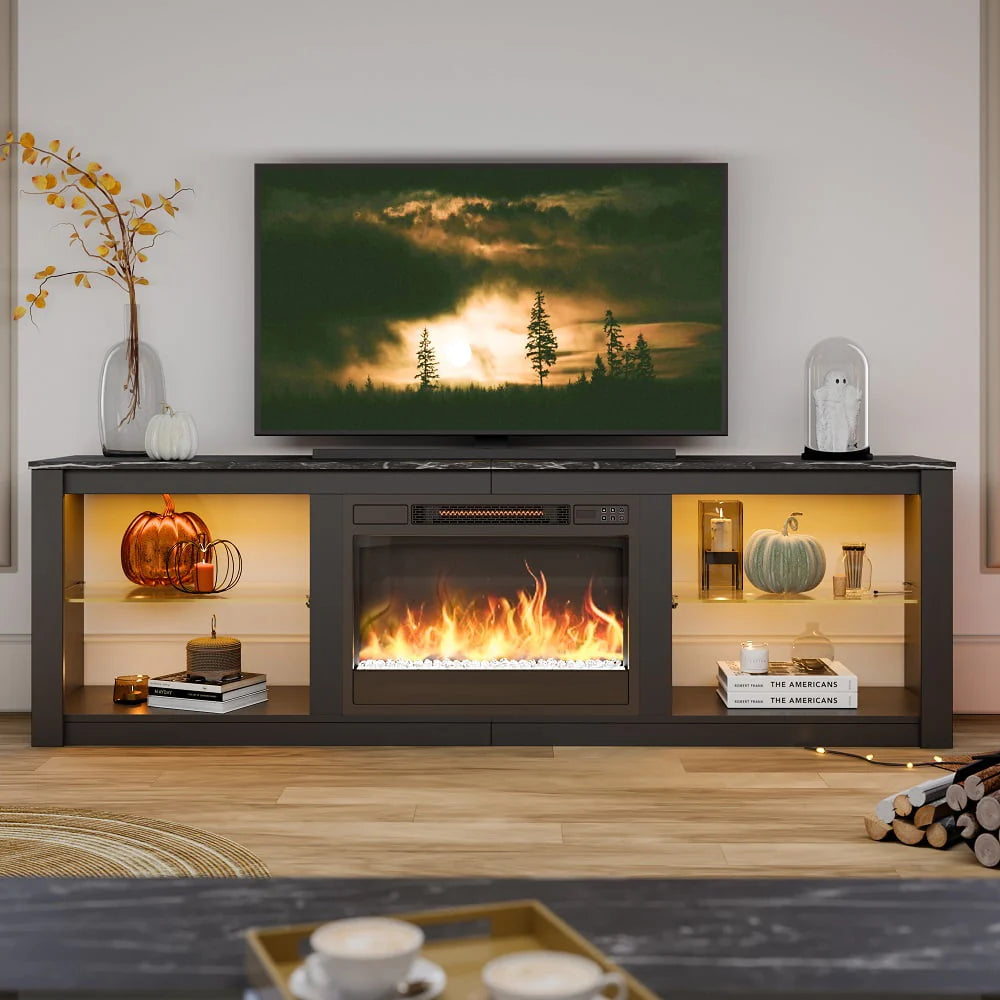 Black Electric Fireplace TV Stand L860