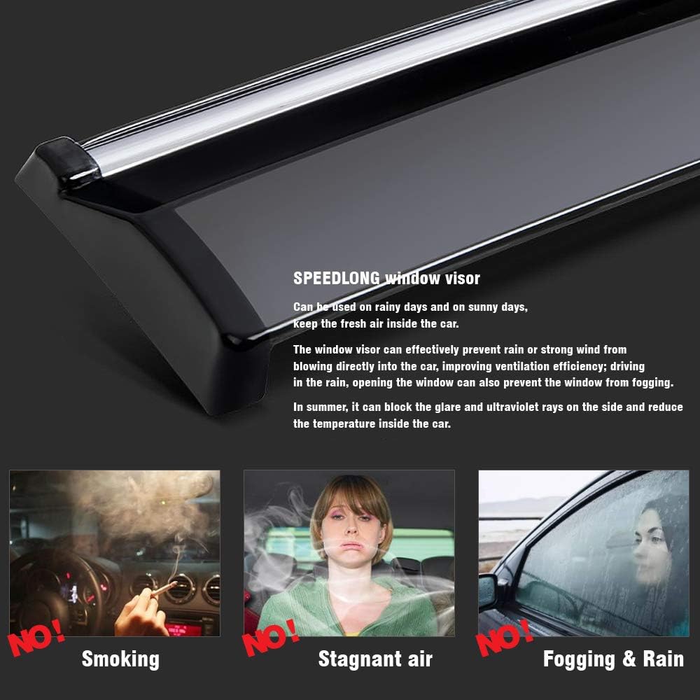 Car Window Visor Vent Shade Deflector Sun Rain Fog Guard K491