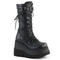 Black Vegan Leather Boots Y2019