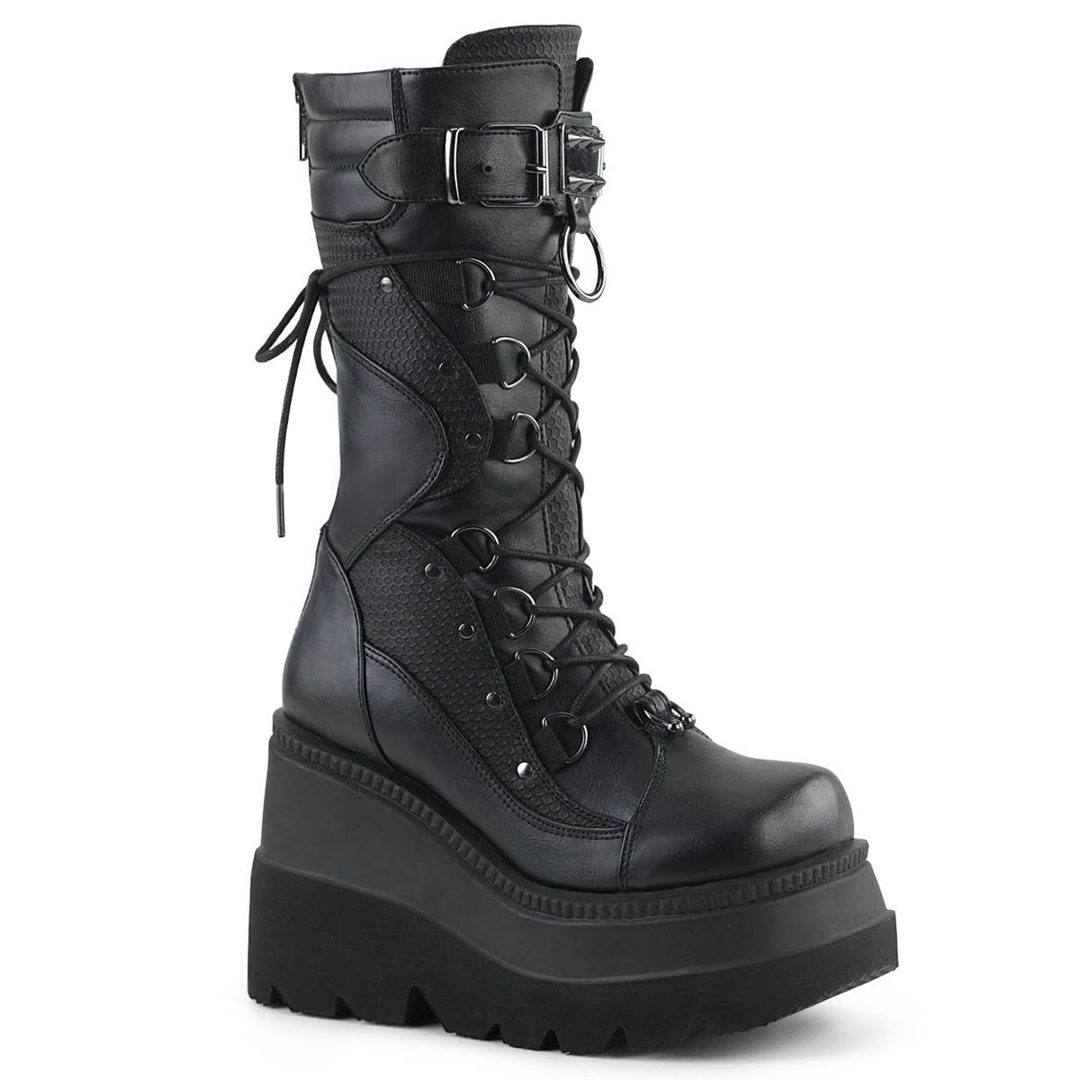 Black Vegan Leather Boots Y2019