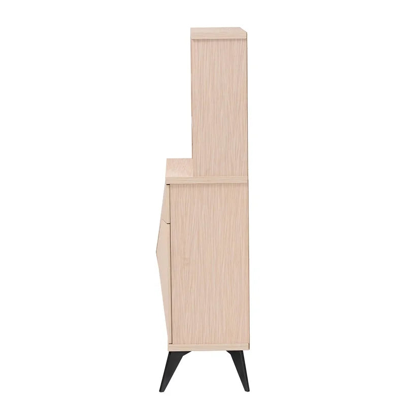 Light Brown and Black Wood Kitchen Cabinet A9028