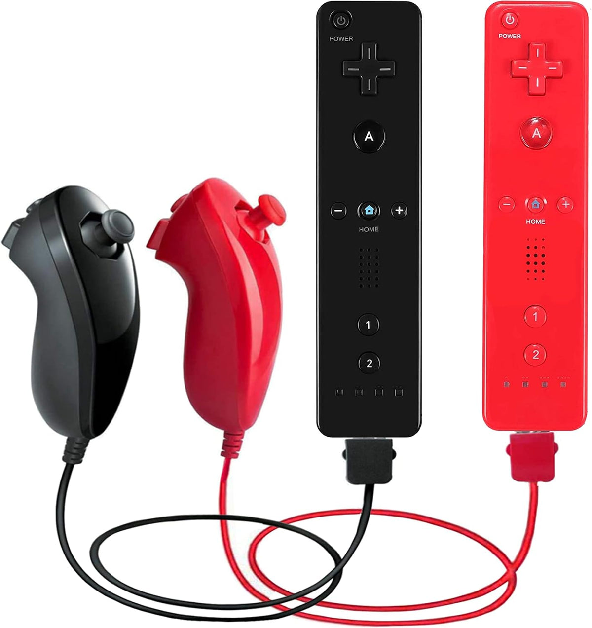 2 Pack Remote Controller and Nunchuck Joystick with Silicone Case and Wrist Strap H333533