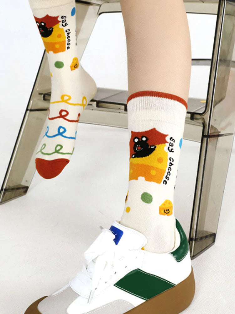 Black Bear Cotton Socks F42759