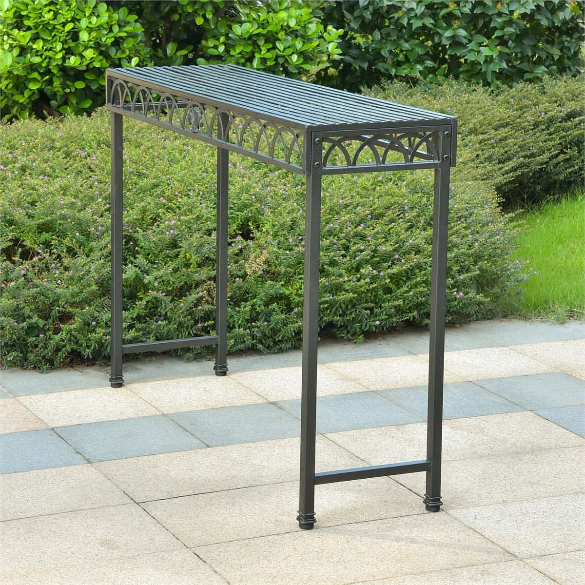 Black 48-inch Iron Console Table O991