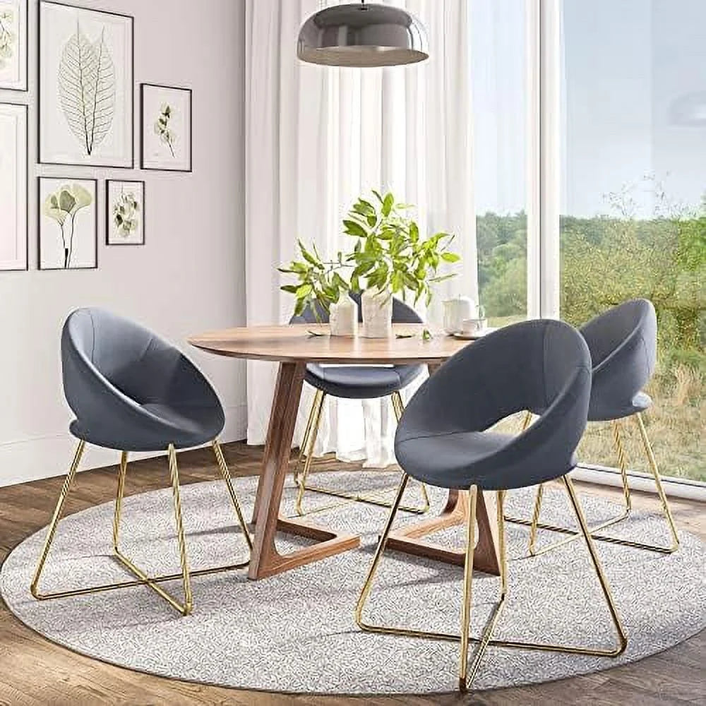 Velvet Accent Chair with Back Golden Metal Legs Z878