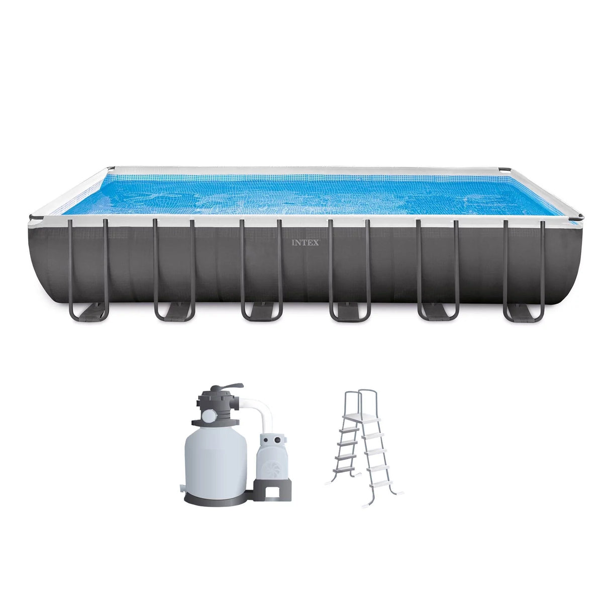 18' x 9' x 52 Rectangular Above Ground Pool Set D154253