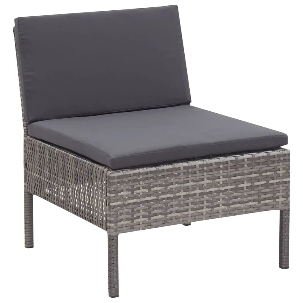 5 Piece Gray Poly Rattan Patio Sofa Set with Coffee Table K785