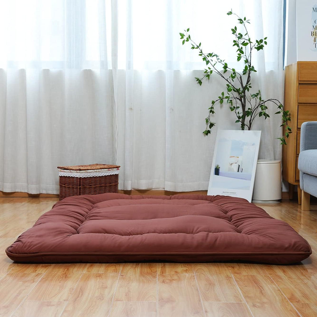 Japanese Floor Mattress Foldable Roll Up with Washable Cover D2022