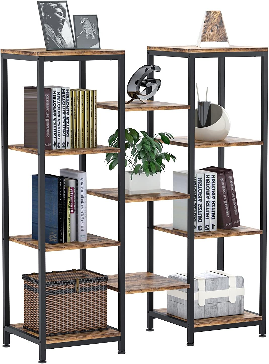 4 Tier Wood and Metal Bookshelf N121108