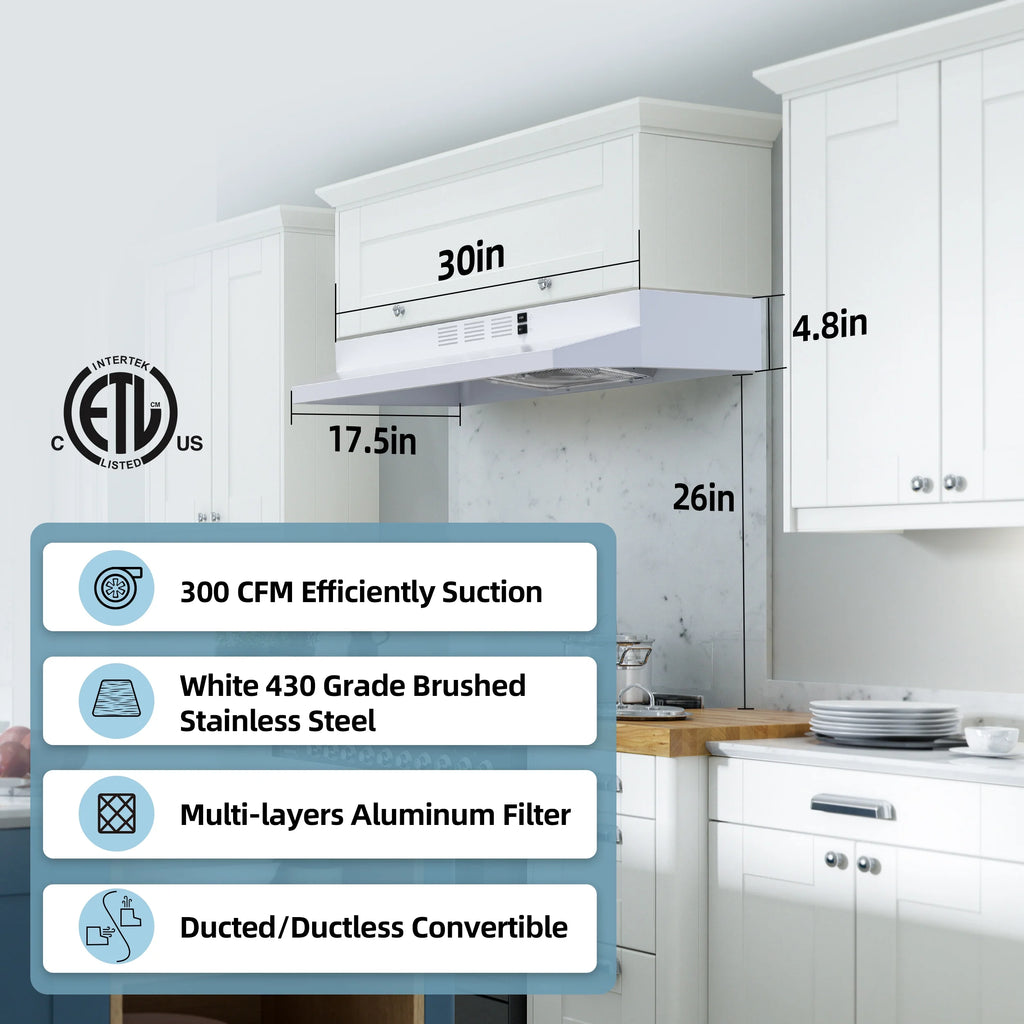 30 inch Under Cabinet Range Hood with 2 Speed Exhaust Fan J149342