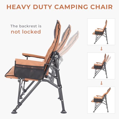Oversized Folding Camping Chair with Cup Holder & Side Pocket T7912