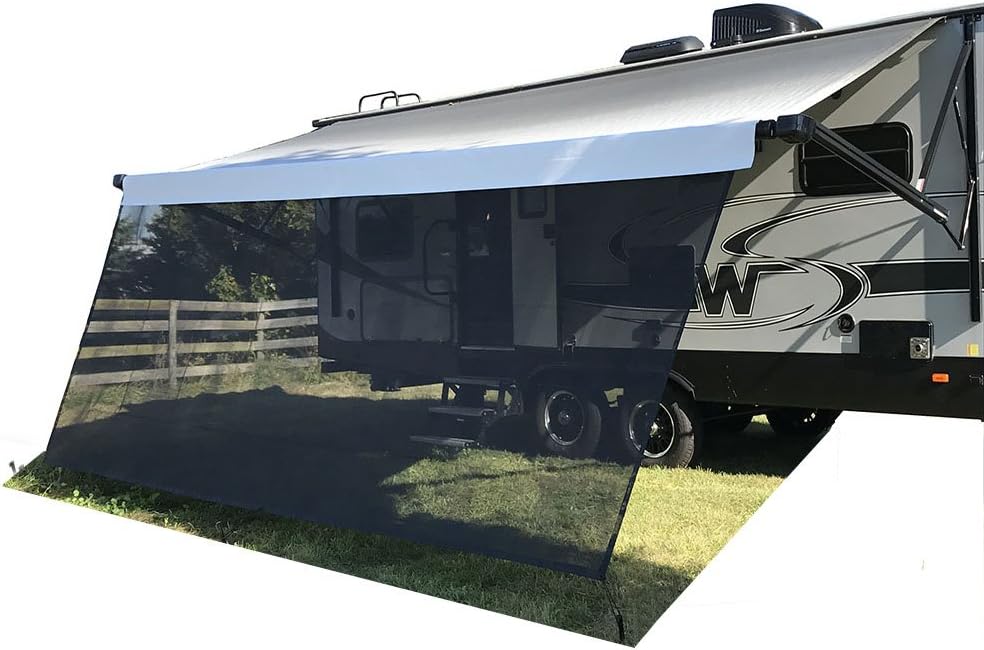 Beige Mesh RV Awning Sun Shade Screen U4142