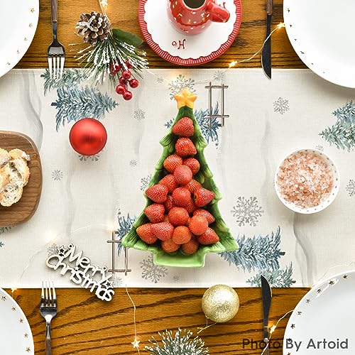 Blue Snowman Christmas Table Runner 13x72 Inch M620