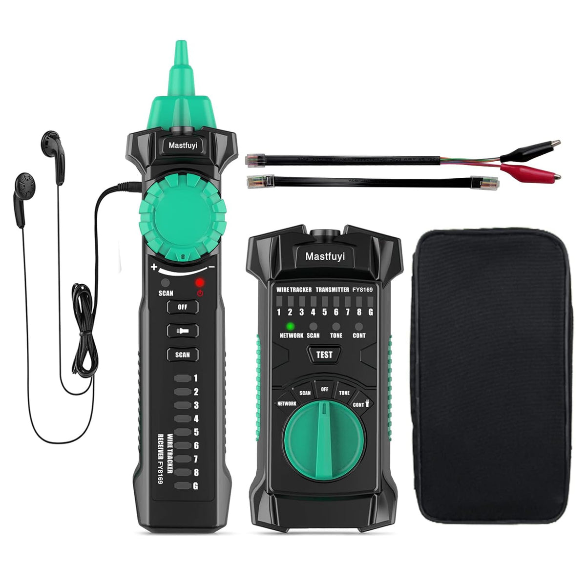 Network Cable Tester RJ11 RJ45 Wire Tracker with Earphone O8490