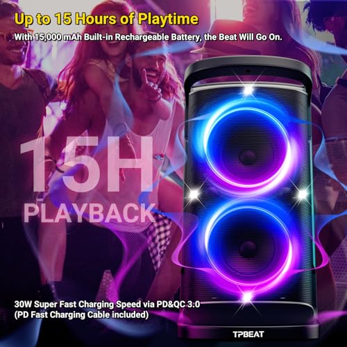 Portable Bluetooth Party Speaker 160W Deep Bass with Led Light Show Z4235
